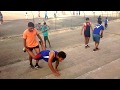 Spending time on stairs by op group doing tough physical exercises at nehru stadium