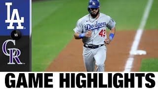 Dodgers score 6 in the 7th en route to 9-3 win | Dodgers-Rockies Game Highlights 9\/17\/20