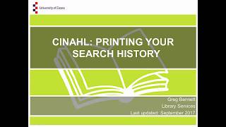 CINAHL: Printing your search history