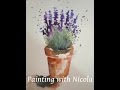 Watercolour paint this  'Pot of Lavender' in 10 minutes. Plus FREE course, see below.