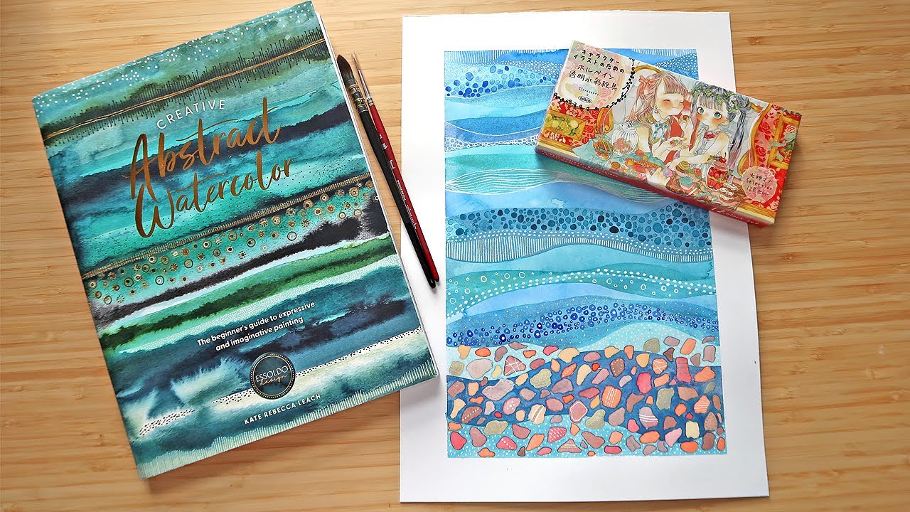 EASY BEGINNER Watercolor Pebbles and Waves