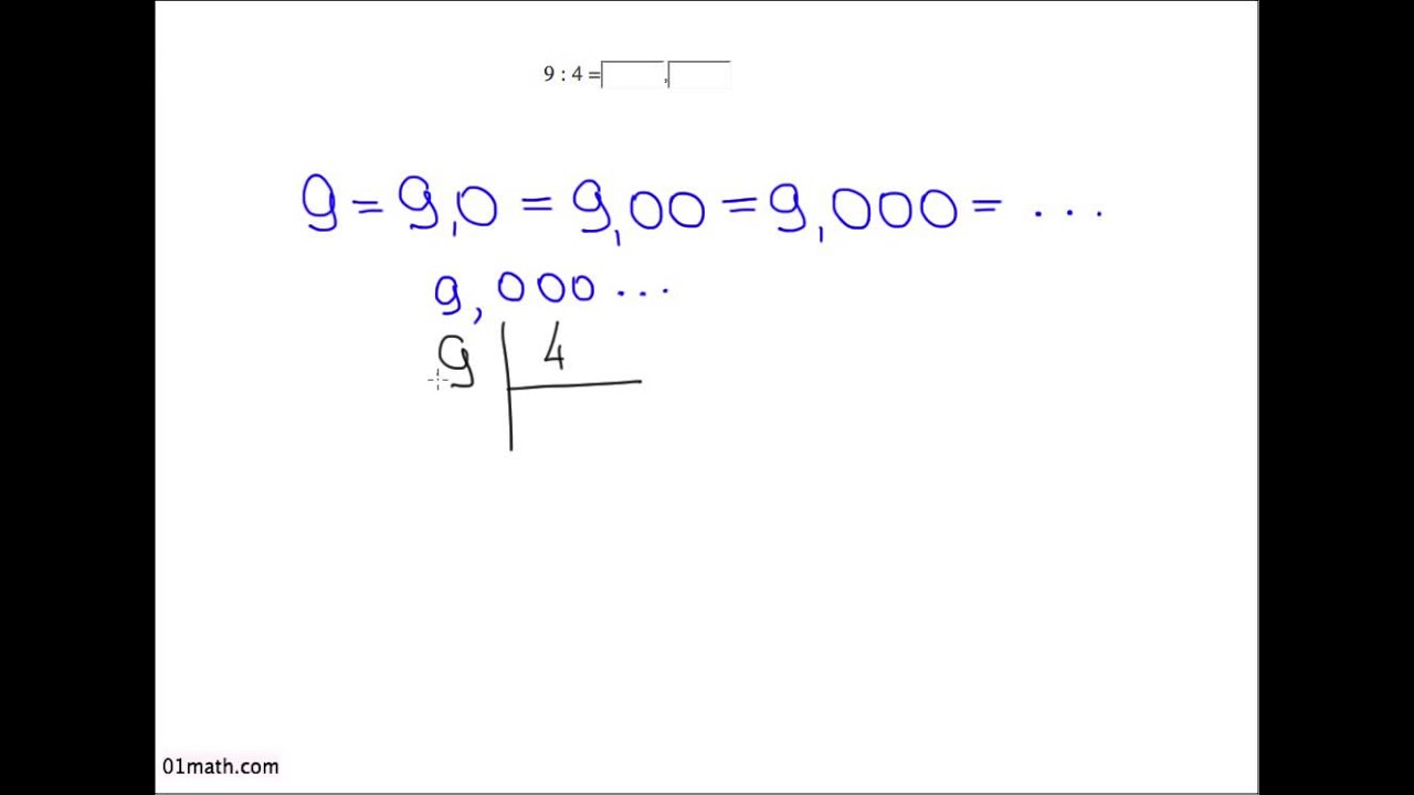 9 поделить на 4 десятичная дробь - YouTube