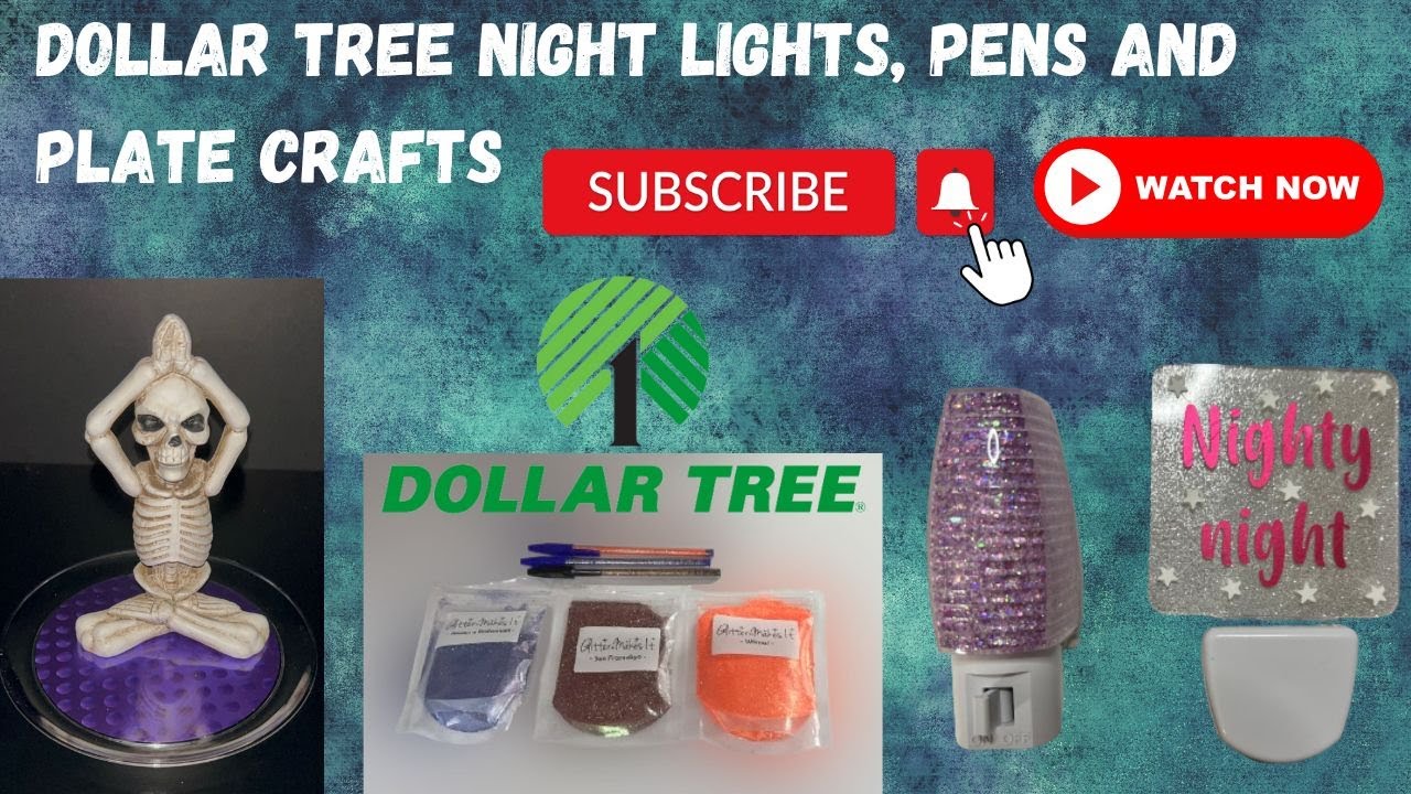 Dollar Tree Night Lights, Pens and Plate Crafts. YouTube