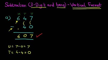 Subtraction (3-Digit Numbers and Tens) - Vertical Format