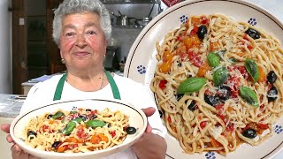 Pasta Grannies discover giant spaghetti hoops called stringozzi!