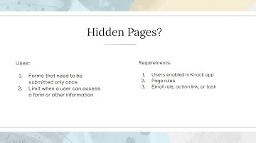 Hidden Pages and Email Interactions in your Knack database application