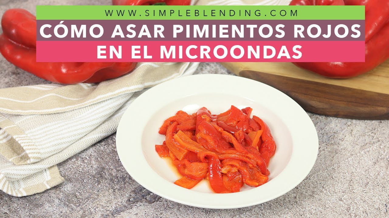 CÓMO ASAR PIMIENTOS ROJOS EN EL MICROONDAS | Cómo asar pimientos rápido | Pimientos rojos asados