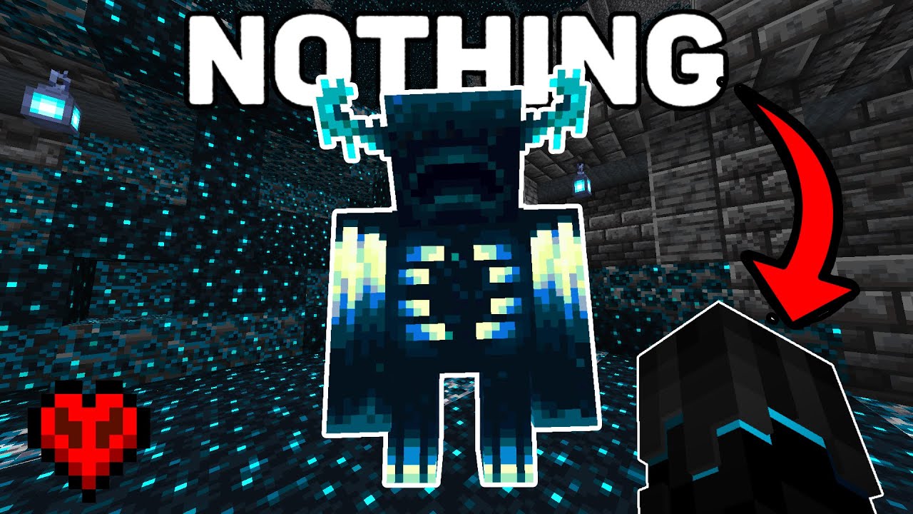 I Fought the Warden With NO ARMOR and WEAPONS in Hardcore Minecraft