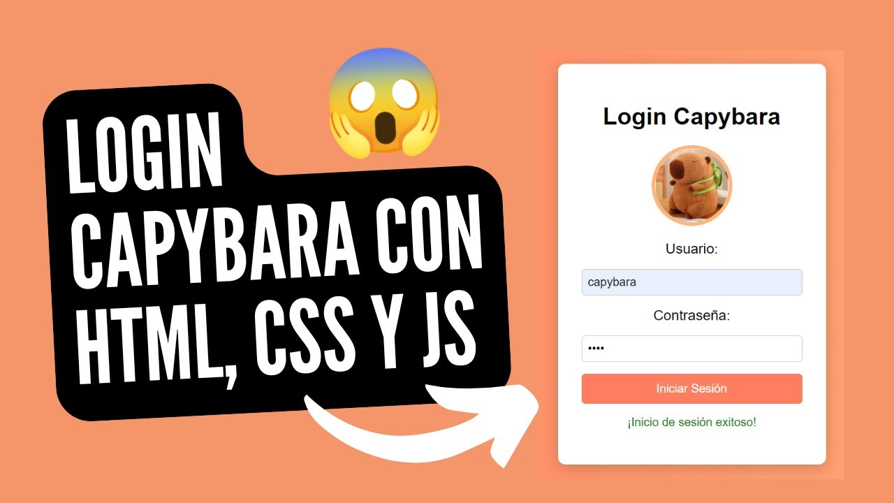 Login page html css javascript responsive - Capybara - YouTube