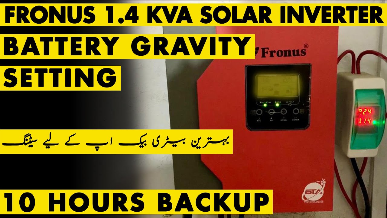 FRONUS 1.4KVA BATTERY GRAVITY SETTING BATTERY BACKUP SETTING