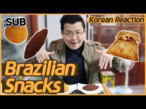 Korean Tries 3 Brazilian Snacks For The First Time | Pastel, Coxinha, Quibe / Hoontamin