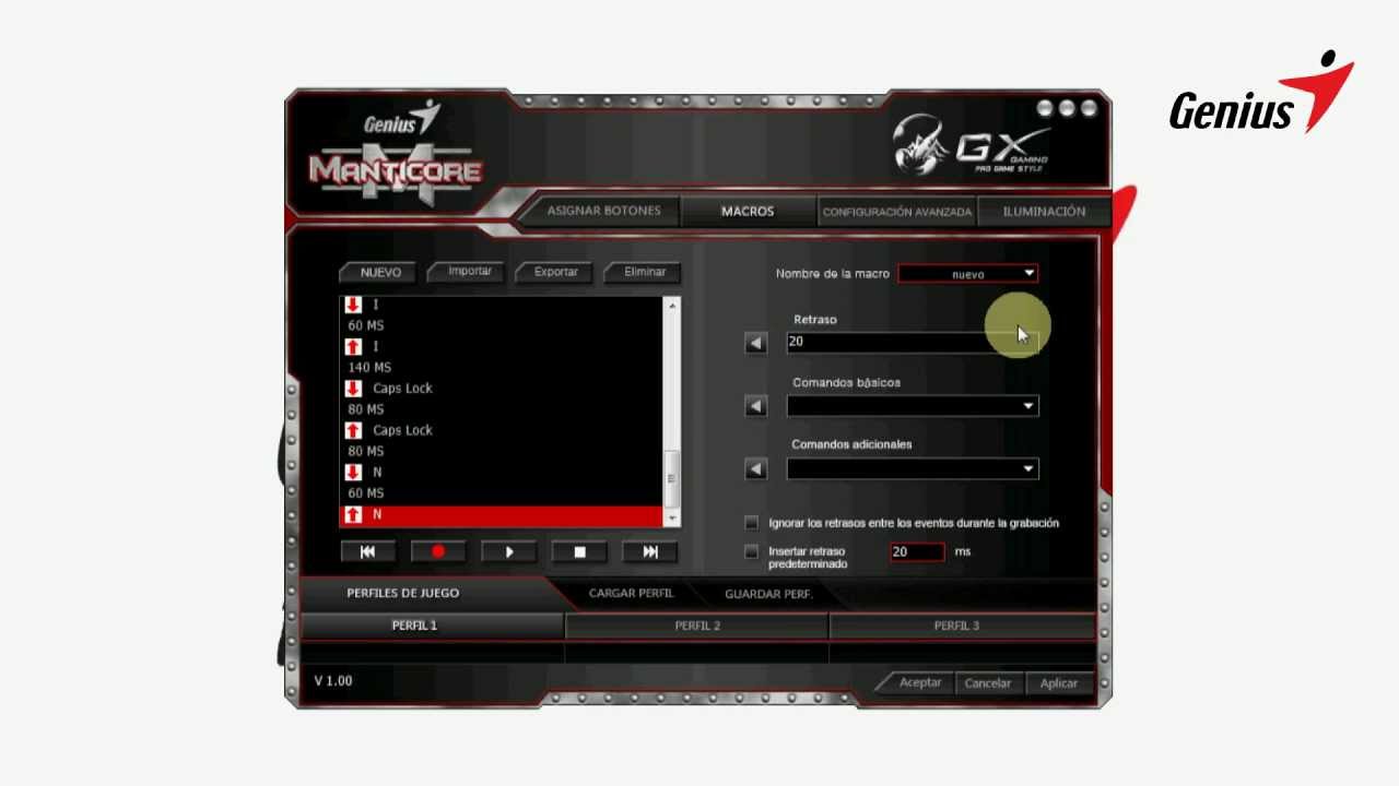 Teclado para Videojuegos Manticore