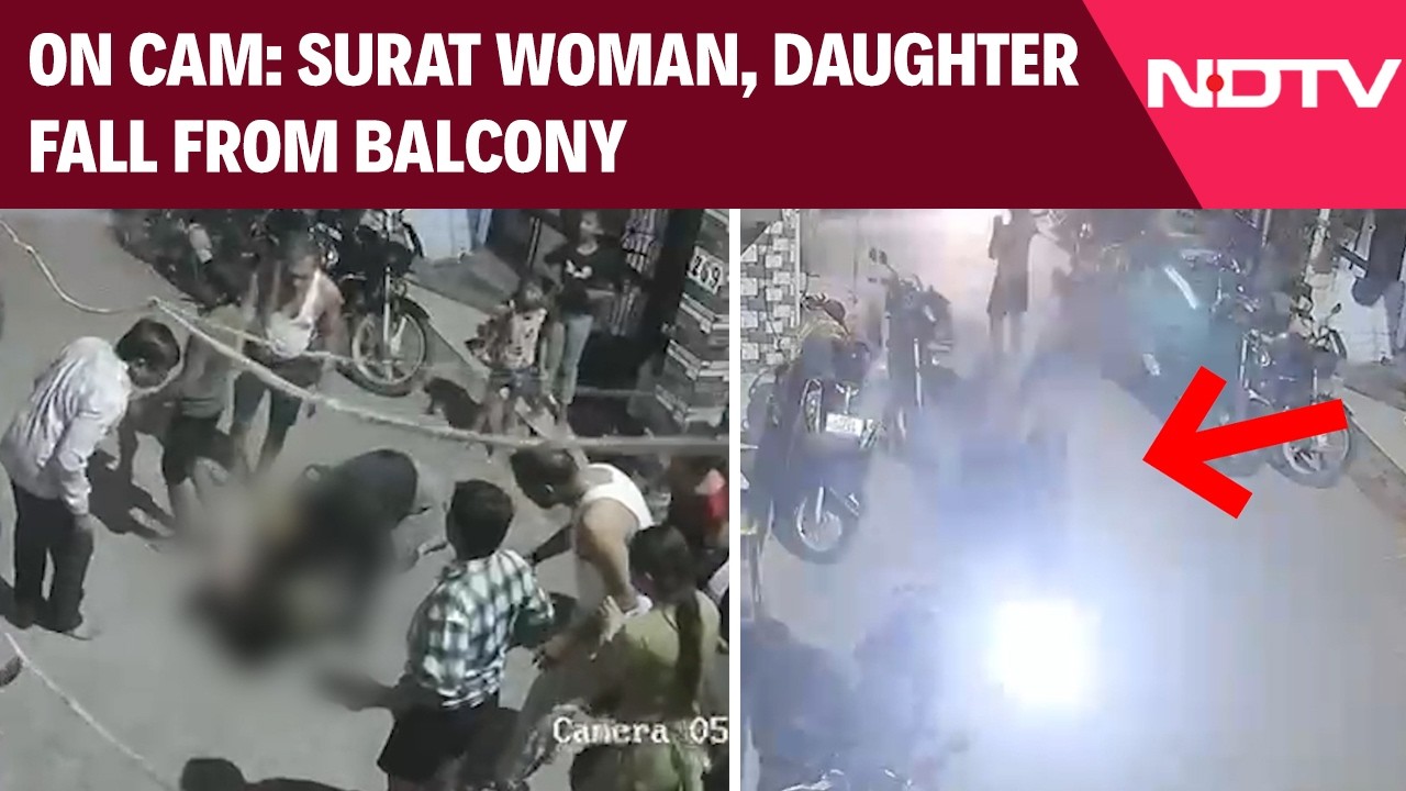 Gujarat News | Video: Surat Woman, Daughter Fall From Balcony Of Under-Construction House