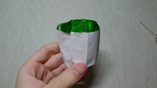 Origami Cup - Really Works - Pure Origami Tutorial