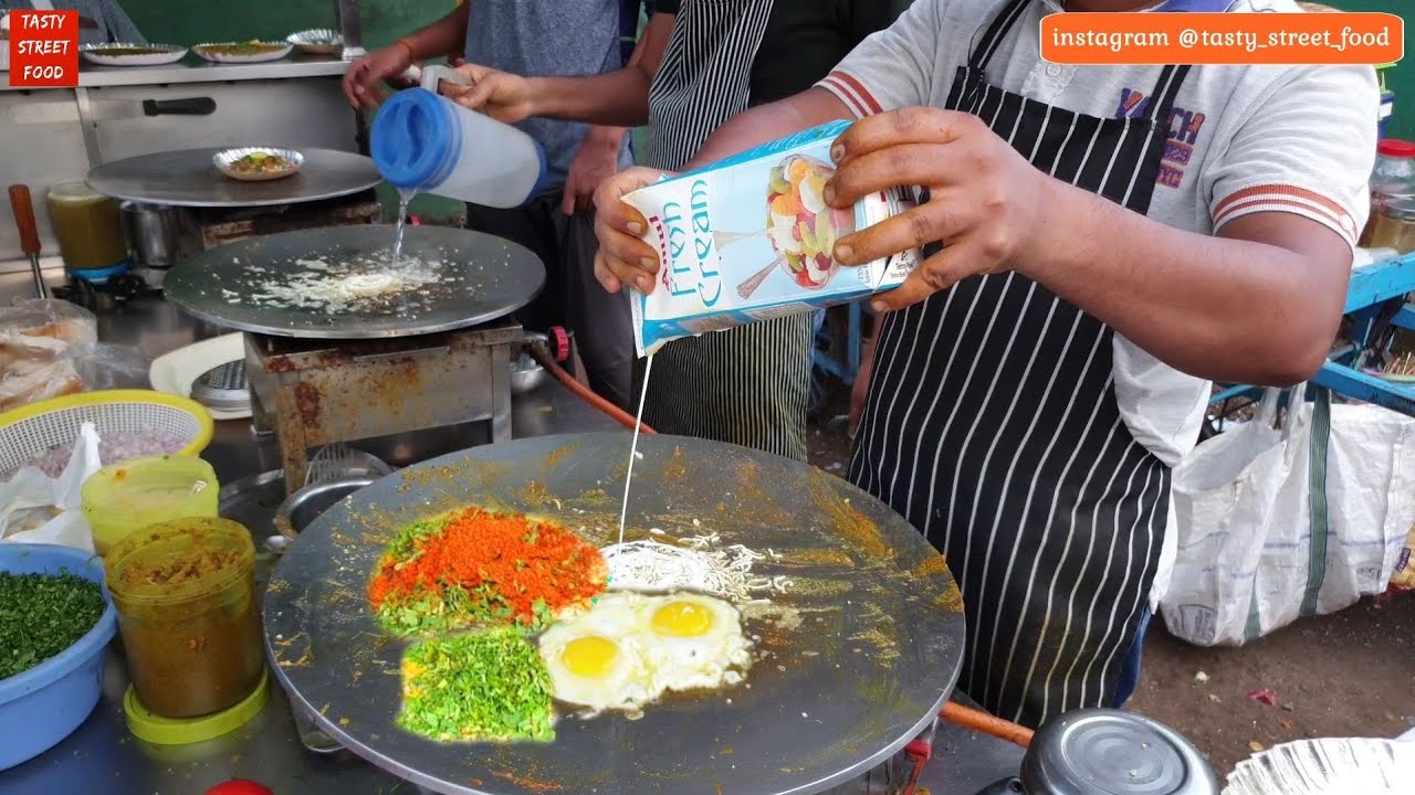 Four in One Fry Omelette || Jay Bhole Omelette Center , Adajan ,  Surat  ||  Indian Street Food | Tasty Street Food