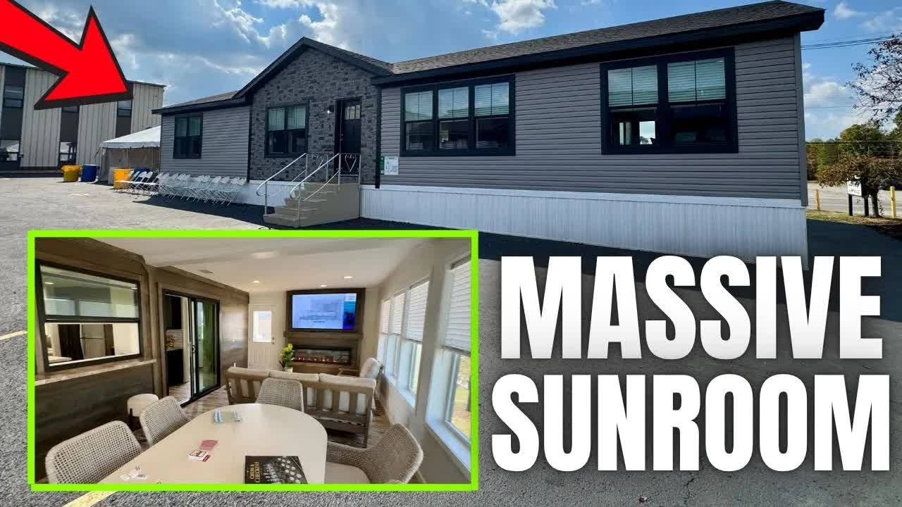 ДОПОЛНИТЕЛЬНАЯ "ВСТРОЕННАЯ" ВЕРАНДА в этом мобильном доме! ИДЕАЛЬНЫЙ сборный дом для развлечений!