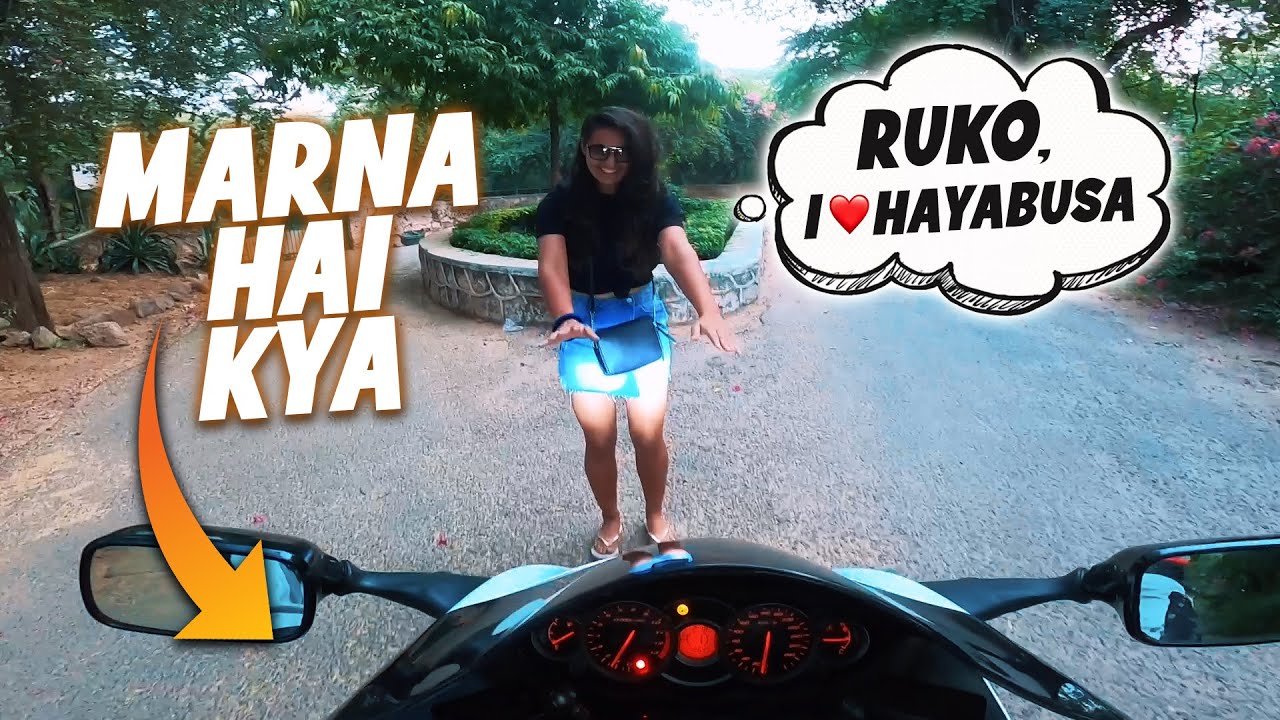 Girl Stopped Hayabusa In The Middle Of Road | Girl Reactions |Hayabusa Reactions |