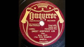 Sweet Kentucky Lou Bill Cox The Dixie Songbird With Guitar And Harmonica Acc. 1934