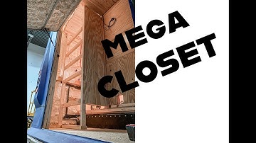 Scribing Bus Walls and Ceiling For Plywood Installation and Making A Huge Closet!--Skoolie Ep. 40