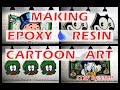 Wood Cutout Epoxy Resin Cartoon Art x Step by Step How To x Cut x Paint x Sand x Pour Resin
