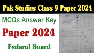 Pak Study 9th Class Paper 2023 Federal Board Pak Studies Class 9 Paper