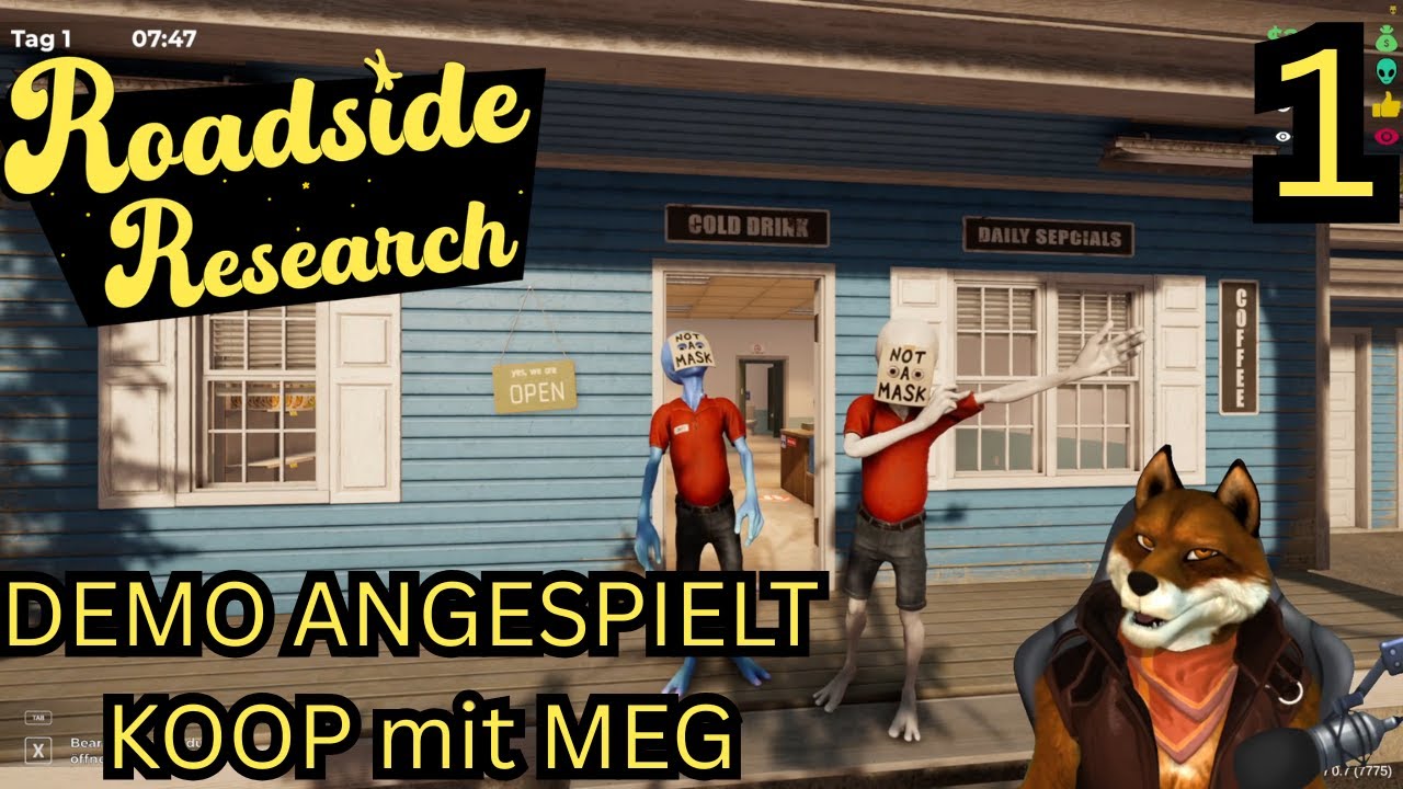 Roadside Research DEMO (Koop) – Aliens an der Tankstelle & Chaos ab Sekunde 1 | Angespielt #1