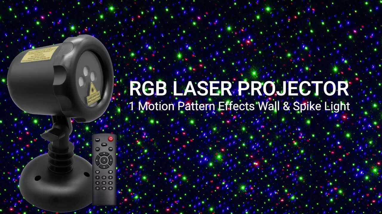 RGB Laser Projector 1 Motion Pattern Effects Wall & Spike Light