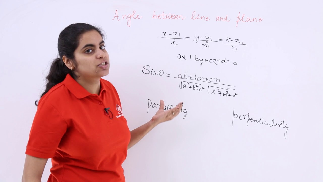 Class 12th – Cartesian Form of Angle Between Line and Plane | Tutorials Point