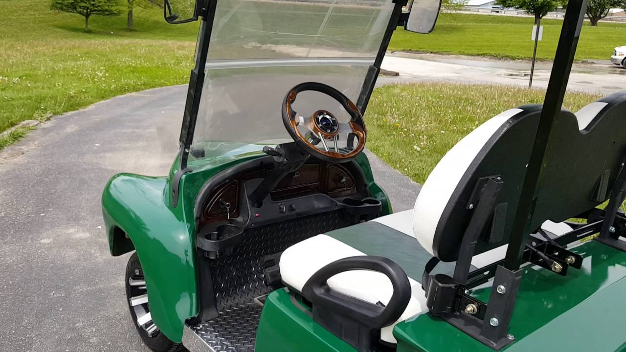 Green 47 OLD Truck Gas Golf Cart For Sale FULLY CUSTOM Club Car Precedent