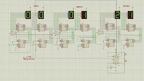 Digital clock simulation using Proteus