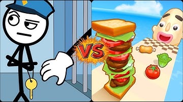 Sandwich Run 3D🍅🫐 VsThief Puzzle 3D  All Levels Game Mobile Walkthrough iOS, Android Gameplay Update