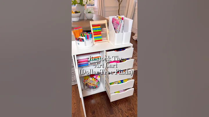 Restock the art cart with Dollar Tree finds! #asmr #restock #artcart #momlife #dollartree #diy #fyp