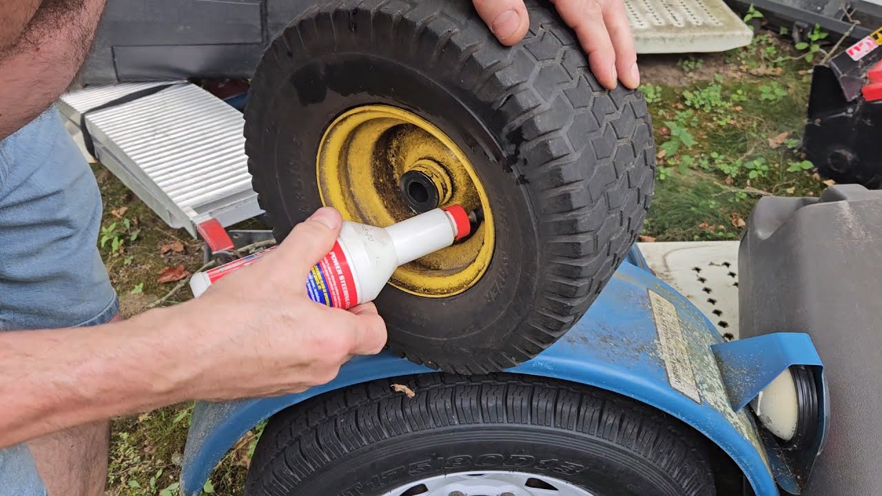 How To Repair Dry Rot On Lawn Mower Tires - YouTube