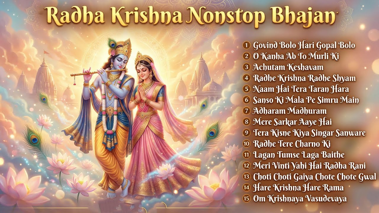 Peaceful Morning Bhajans 🌸 | राधा कृष्ण नॉनस्टॉप भक्ति गीत | Radhe Radhe