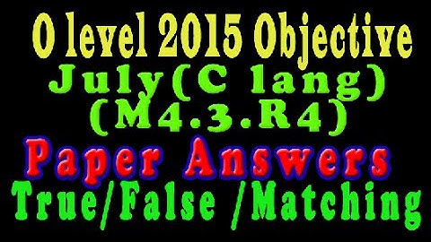 O Level Doeacc/Nielit ICT Resource Paper 2015 July Solve Question M4.3-R4 Objective Type