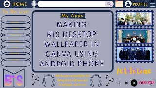 HOW TO MAKE BTS DESKTOP WALLPAPER IN CANVA USING ANDROID PHONE 📱 screenshot 1