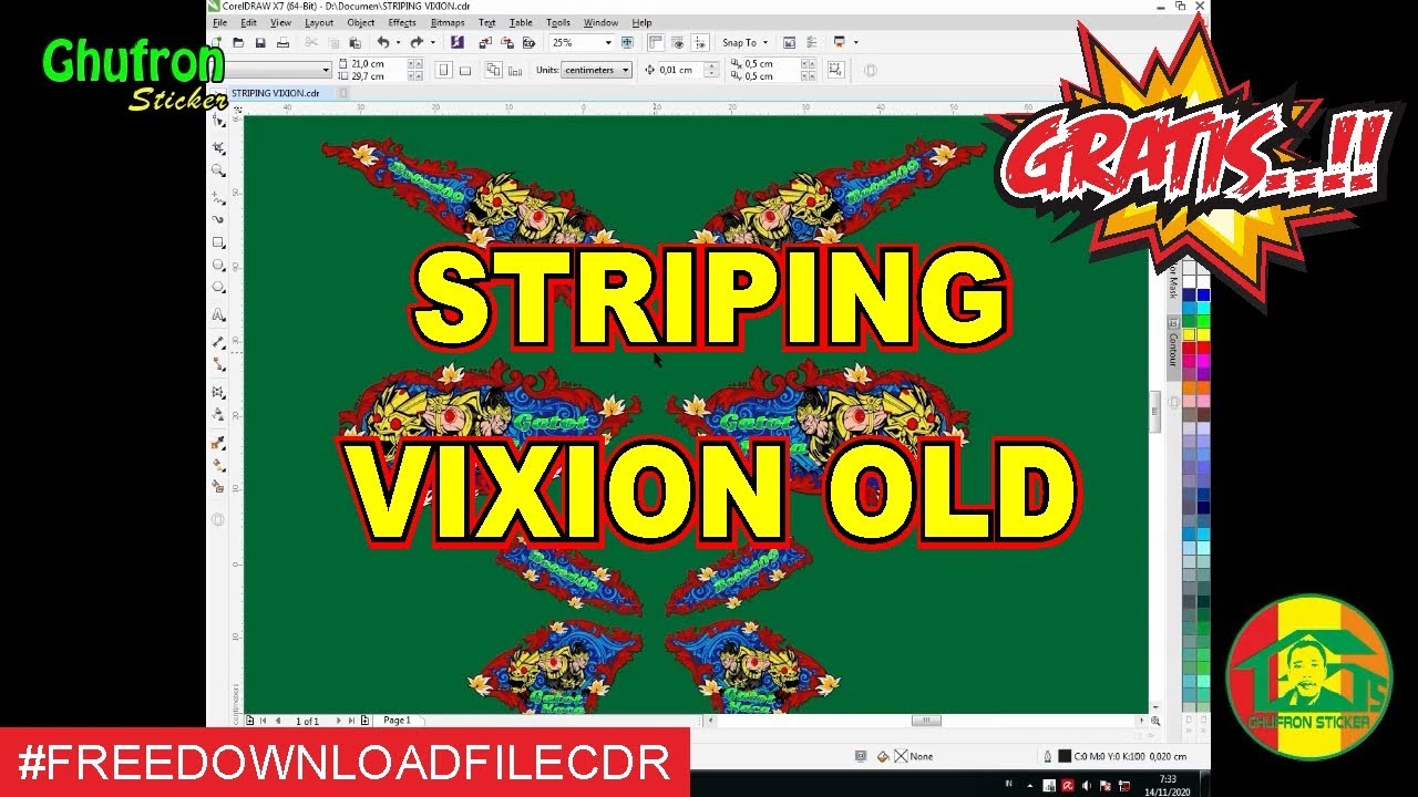 Free Download Pola Decal Striping Motor Vixion Old Format Corel Draw