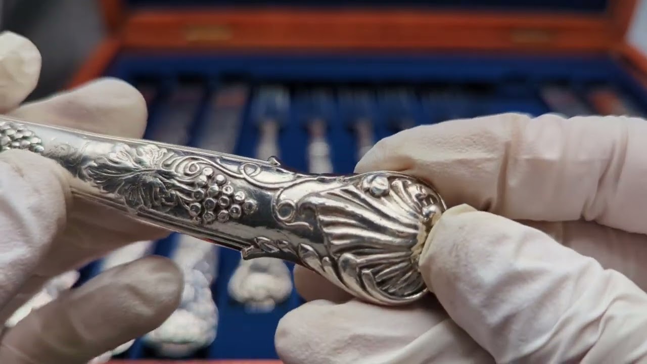 Meurgey Paris（ムルジェ・パリ）アンティークカトラリーセット 1842年 英国アンティーク 総純銀製 フルーツカトラリーセット 6ペア 計