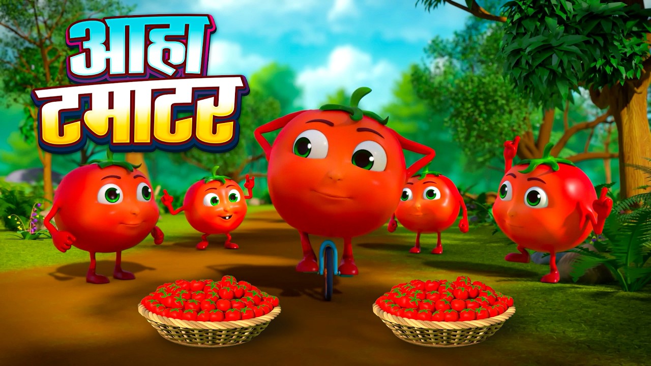 Aaha Tamatar 🍅 | आहा टमाटर बड़ी मजेदार | Hindi Nursery Rhymes | Hindi Kids  Rhymes In Hindi