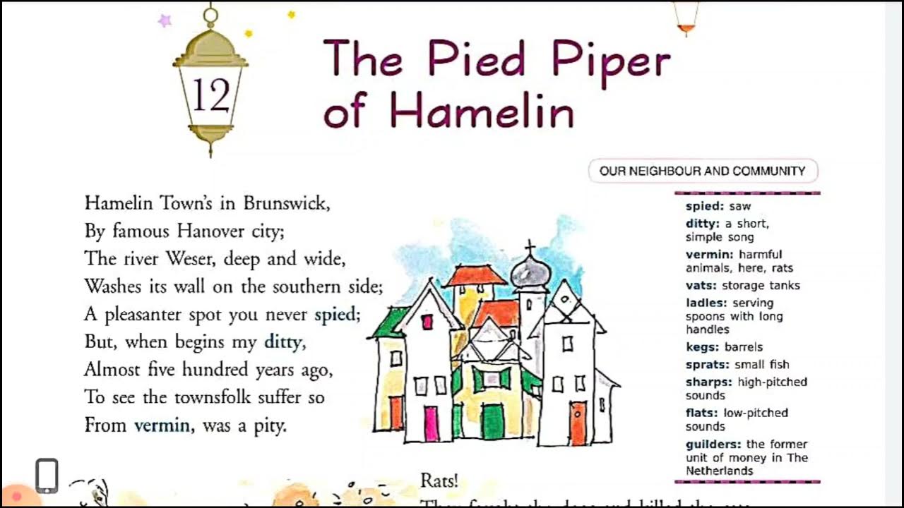 the pied piper of hamelin poem by Robert browning class 7 in hindi new gems  English icse - YouTube