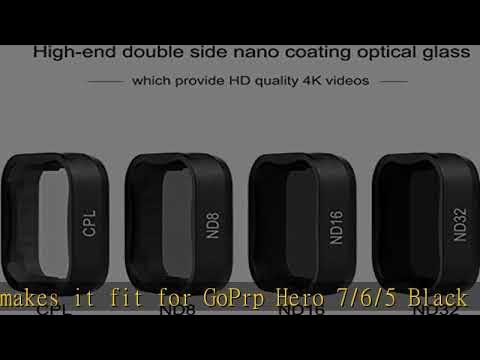 SOONSUN 6-Pack Lens Filte Kit Fo GoPo Heo 5 6 7 Black Nd8 Nd16 Nd32 Cpl Light Red Magenta Filter Neutral Density Circular Polarizing And Dive Filters Kit For Gopro Hero 5 6 7 Black Camera