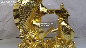 Tượng Cá Chép Vượt Vũ Môn Bằng Đồng Dát Vàng