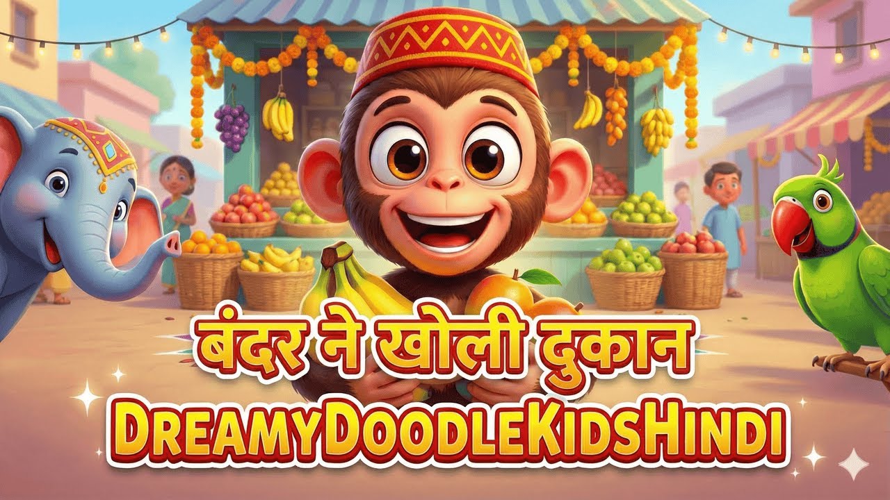 बंदर ने खोली दुकान 🐒🎈 | मस्ती भरे हिंदी राइम्स | पोशम्पा, इचक दाना, जादुई चिट्ठी | Kids Rhymes Hindi