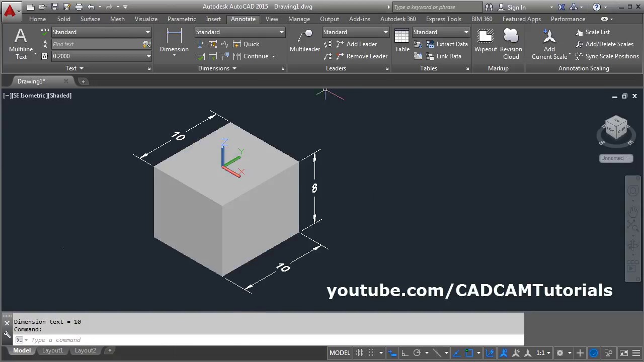 Autocad 3d Dimensioning Tutorial Autocad 3d Dimension In Z Axis Autocad 3d Tips And Tricks Youtube