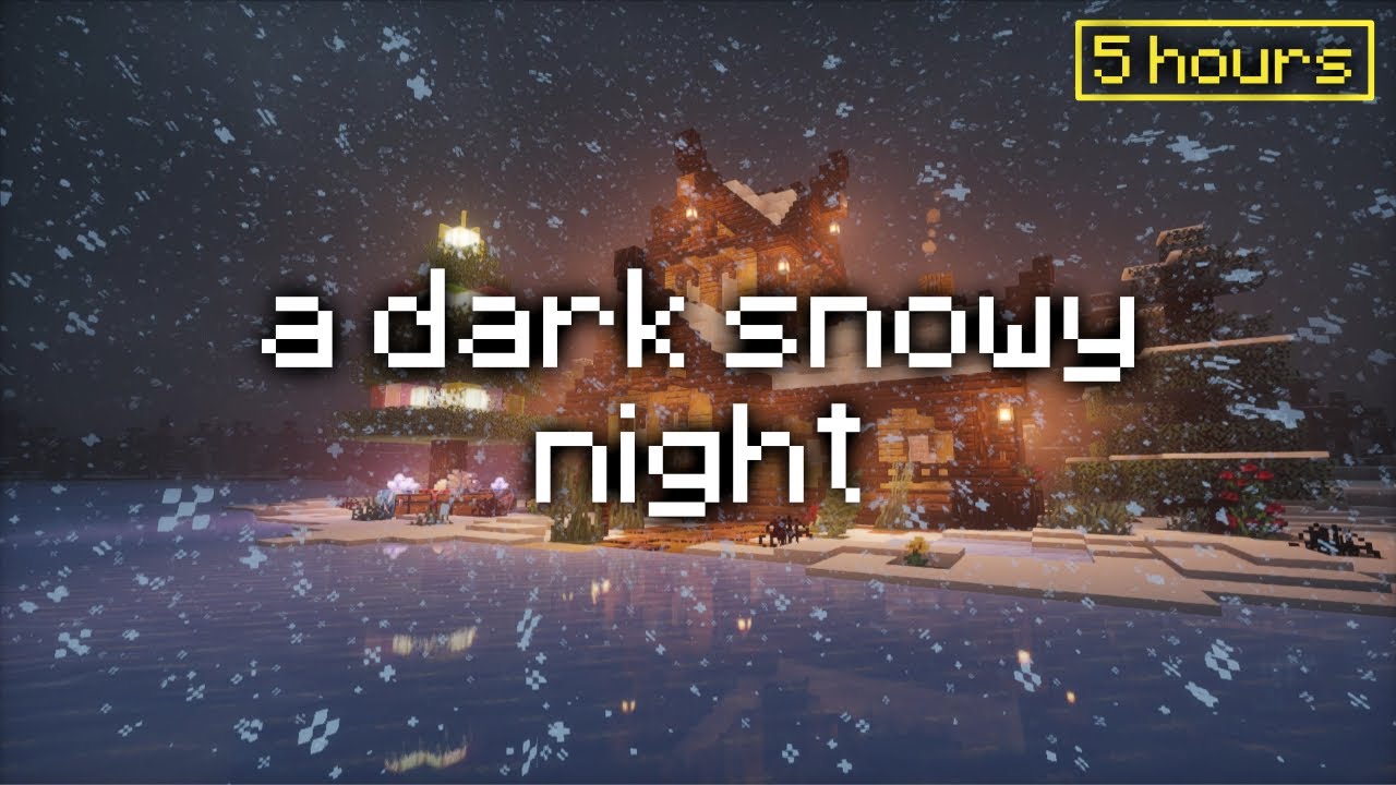 5 Hours Minecraft Snow & Thunder Ambience (No Rain) | Cozy Sleep, Study & Relax Music