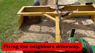 Papa Chad Takes A Few Minutes To Grade The Neighbors Driveway.