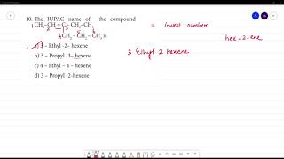 The IUPAC name of the compoundCH3–CH = C– CH2–CH3CH2 – CH2 – CH3 is