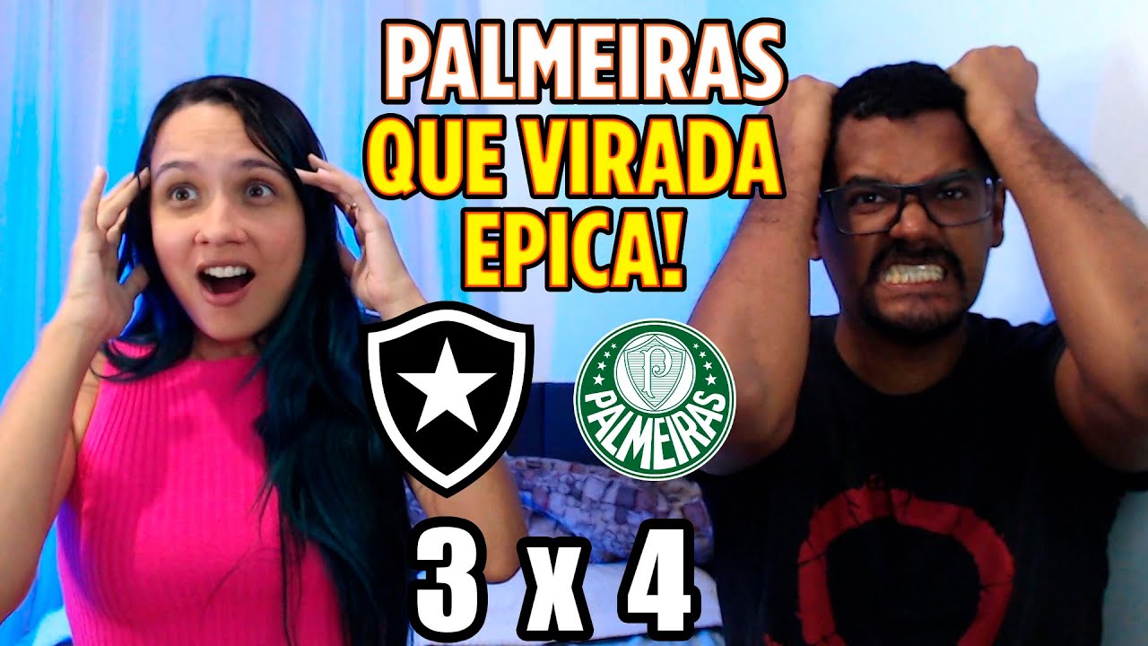 REACT BOTAFOGO 3 X 4 PALMEIRAS - VIRADA ESPETACULAR, ENDRICK NOME DO JOGO.