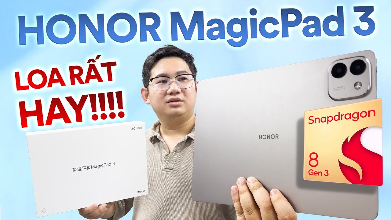 Trên tay HONOR MagicPad 3 giá 11 triệu: Snap 8 Gen 3 - LOA HAY!