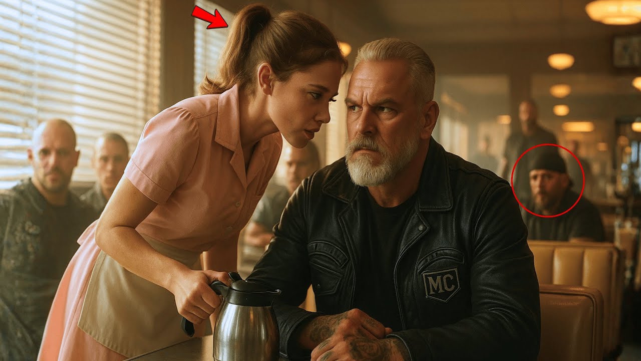 „Oni mnie śledzą!” — kelnerka powiedziała motocyklistom, a ich reakcja odebrała wszystkim mowę